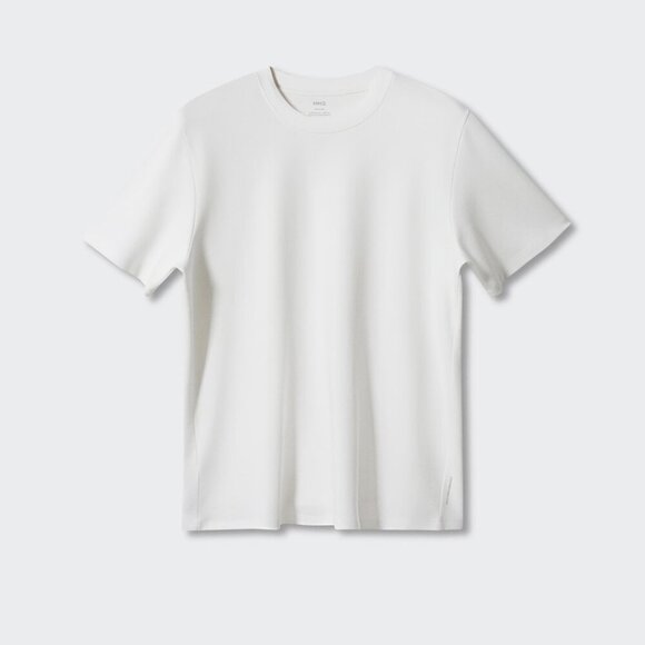 Mango Men Breathable cotton t-shirt White - Picture 5 of 5